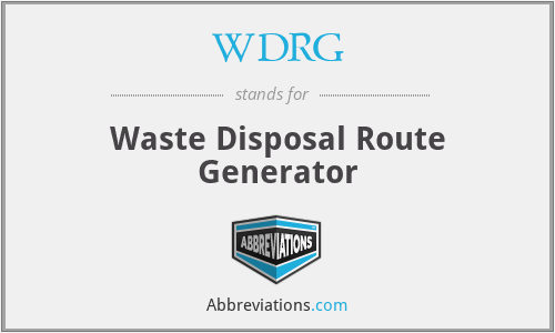 WDRG - Waste Disposal Route Generator