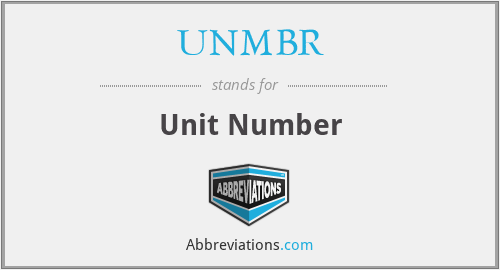What does UNMBR stand for?