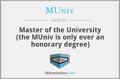What does MUNIV stand for?