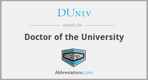 What does DUNIV stand for?