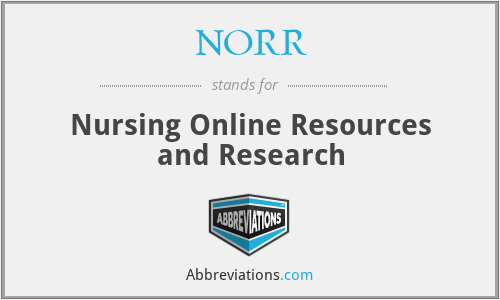 What does NORR stand for?