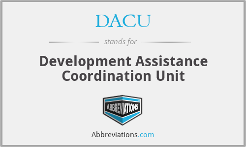 DACU - Development Assistance Coordination Unit