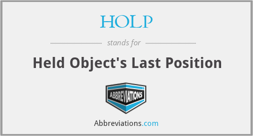 HOLP - Held Object's Last Position