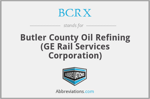 BCRX - Butler County Oil Refining (GE Rail Services Corporation)