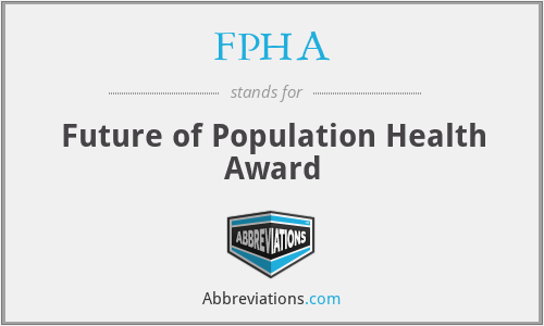 FPHA - Future of Population Health Award