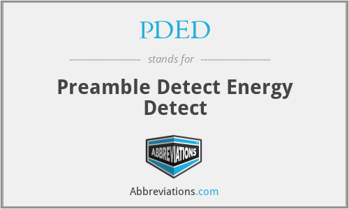 PDED - Preamble Detect Energy Detect