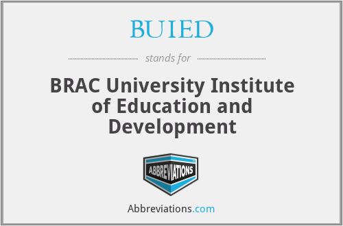 BUIED - BRAC University Institute of Education and Development
