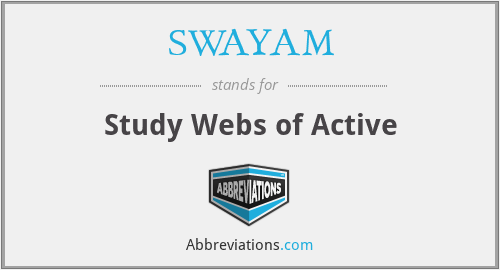 What does SWAYAM stand for?