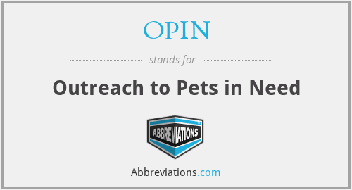 OPIN - Outreach to Pets in Need