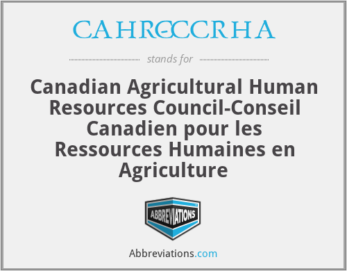 CAHRC-CCRHA - Canadian Agricultural Human Resources Council-Conseil Canadien pour les Ressources Humaines en Agriculture