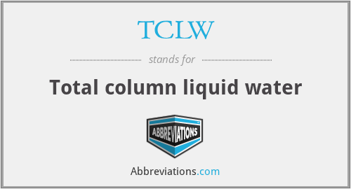 TCLW - Total column liquid water
