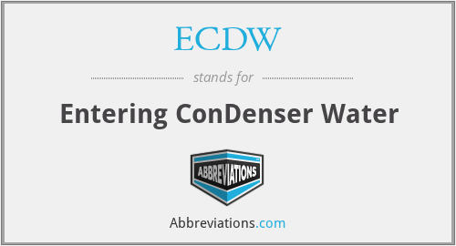 ECDW - Entering ConDenser Water