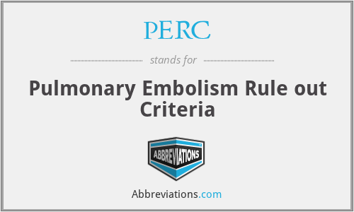 Perc Pulmonary Embolism Rule Out Criteria