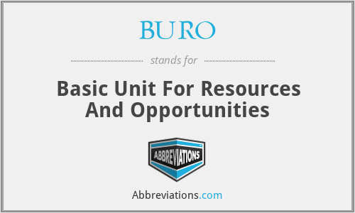 BURO - Basic Unit For Resources And Opportunities