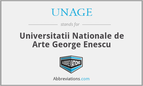 UNAGE - Universitatii Nationale de Arte George Enescu