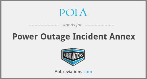 POIA - Power Outage Incident Annex