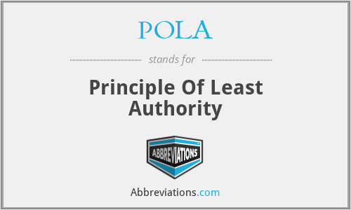 POLA - Principle Of Least Authority