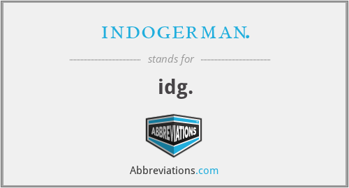 What does INDOGERMAN. stand for?