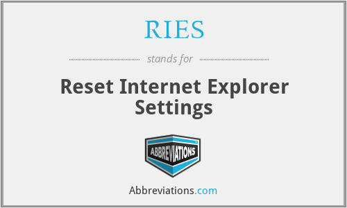RIES - Reset Internet Explorer Settings