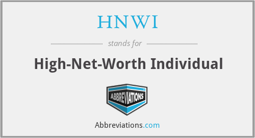 What does HNWI stand for?