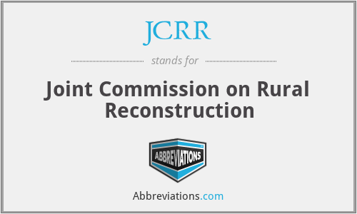 JCRR - Joint Commission on Rural Reconstruction