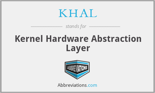 KHAL - Kernel Hardware Abstraction Layer