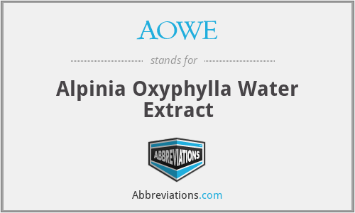 AOWE - Alpinia Oxyphylla Water Extract