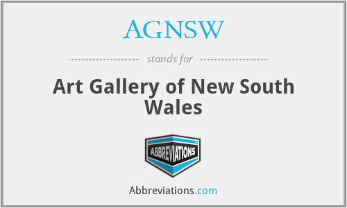 What does AGNSW stand for?