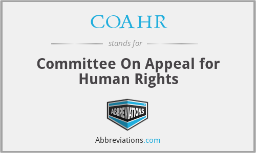 COAHR - Committee On Appeal for Human Rights