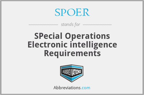 What does SPOER stand for?