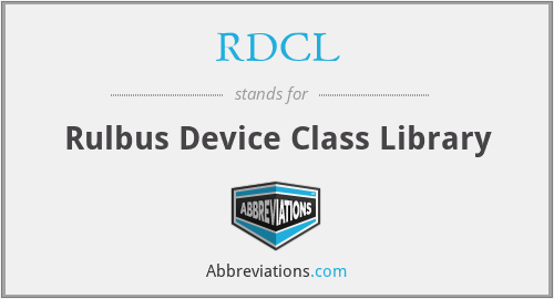 RDCL - Rulbus Device Class Library