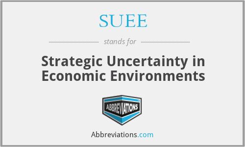 SUEE - Strategic Uncertainty in Economic Environments