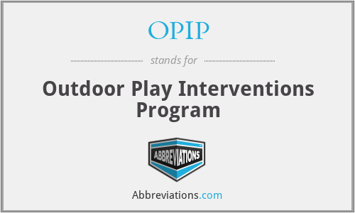 OPIP - Outdoor Play Interventions Program