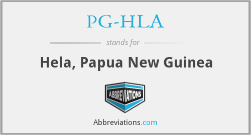PG-HLA - Hela, Papua New Guinea