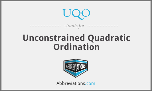 UQO - Unconstrained Quadratic Ordination