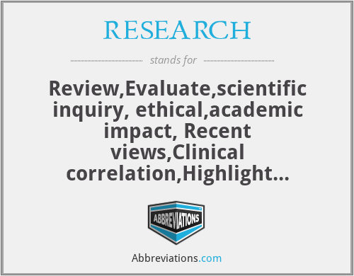RESEARCH - Review,Evaluate,scientific inquiry, ethical,academic impact, Recent views,Clinical correlation,Highlight finding