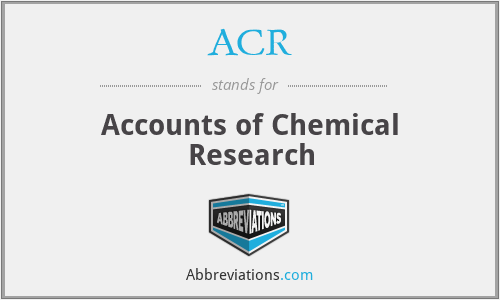ACR - Accounts of Chemical Research