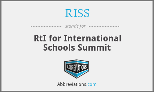 RISS - RtI for International Schools Summit