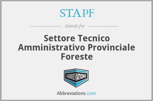 STAPF - Settore Tecnico Amministrativo Provinciale Foreste