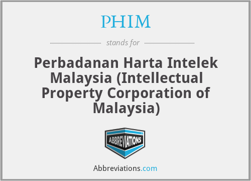 PHIM - Perbadanan Harta Intelek Malaysia (Intellectual Property Corporation of Malaysia)