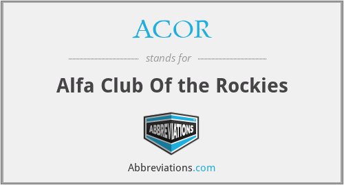ACOR - Alfa Club Of the Rockies