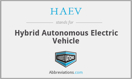 HAEV - Hybrid Autonomous Electric Vehicle