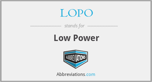 LOPO - Low Power