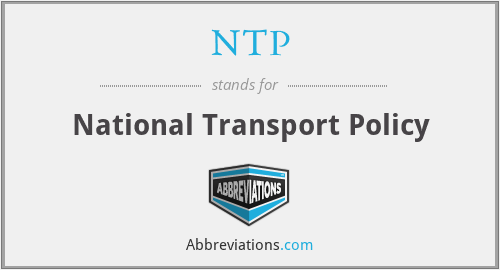 NTP - National Transport Policy