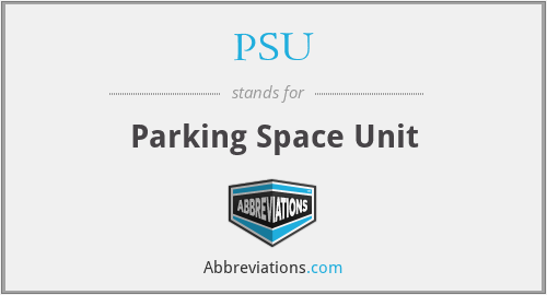 PSU - Parking Space Unit