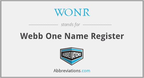 What does WONR stand for?