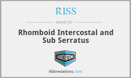 RISS - Rhomboid Intercostal and Sub Serratus