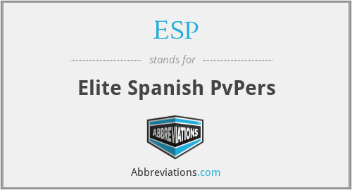 What does ESP. stand for? — Page #7