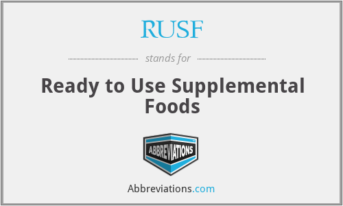 RUSF - Ready to Use Supplemental Foods