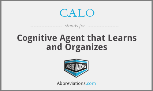 CALO - Cognitive Agent that Learns and Organizes